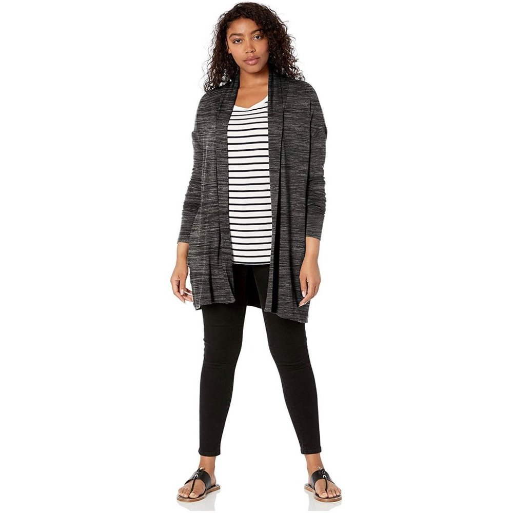 Daily Ritual Grey Space Dye Oversize Open Cardigan - Picture 1 of 9